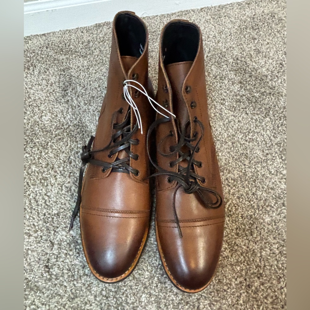 Thursday Leather Captain Boots Brandy Mens 15 NEW - Picture 2 of 5
